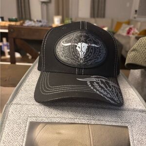 Black and Gray Embroidered Cap